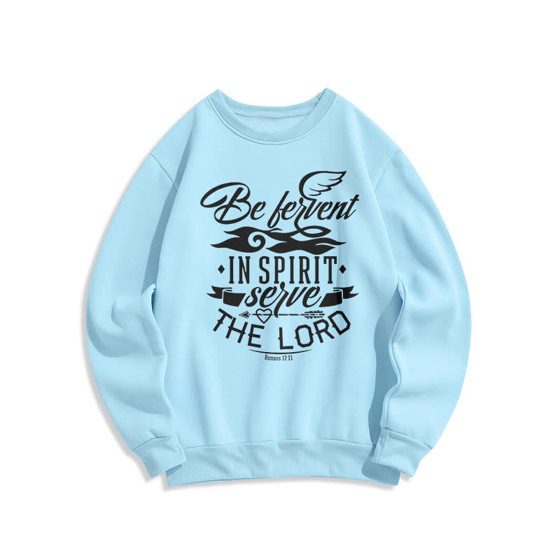 Christianartworkshop Moderner Stil Be Fervent In Spirit Fleece-gefüttertes Polyester-Sweatshirt - Blau - 2XL - image 25