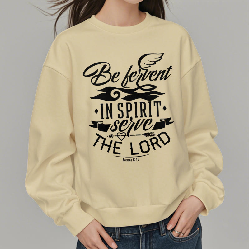 Christianartworkshop Moderner Stil Be Fervent In Spirit Fleece-gefüttertes Polyester-Sweatshirt - image 12
