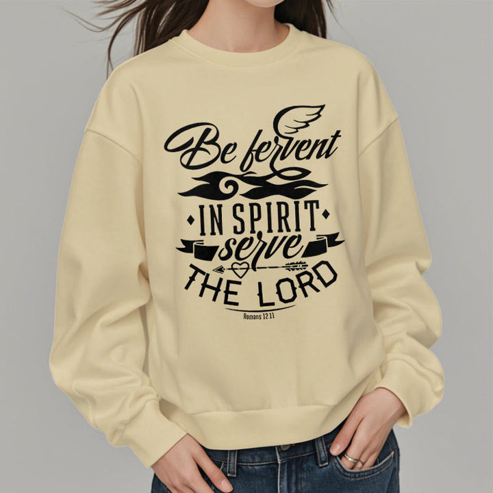 Christianartworkshop Moderner Stil Be Fervent In Spirit Fleece-gefüttertes Polyester-Sweatshirt - image 12