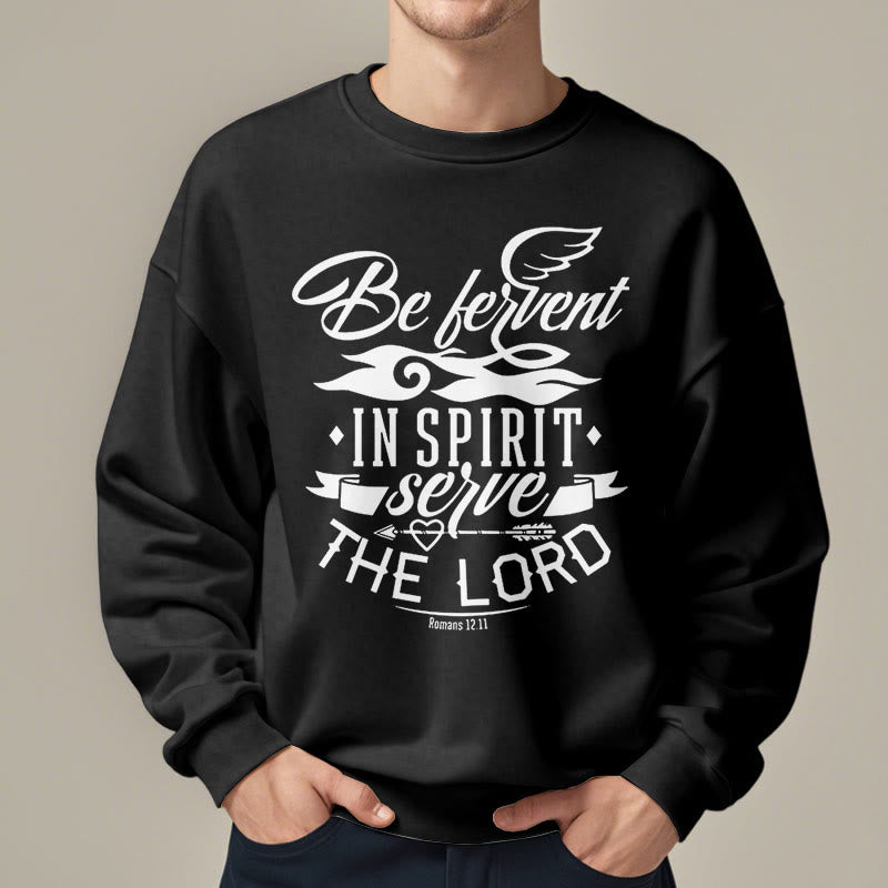 Christianartworkshop Moderner Stil Be Fervent In Spirit Fleece-gefüttertes Polyester-Sweatshirt - image 7