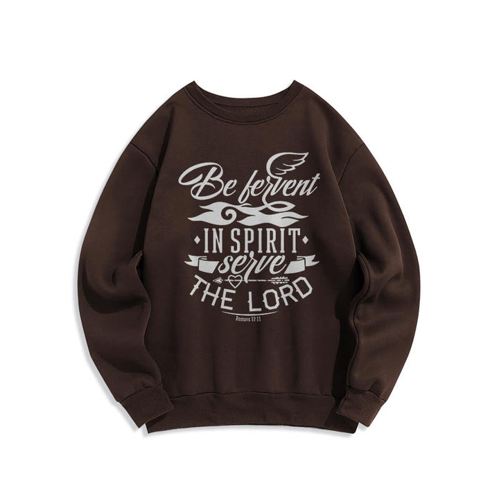 Christianartworkshop Moderner Stil Be Fervent In Spirit Fleece-gefüttertes Polyester-Sweatshirt - Braun - 2XL - image 15