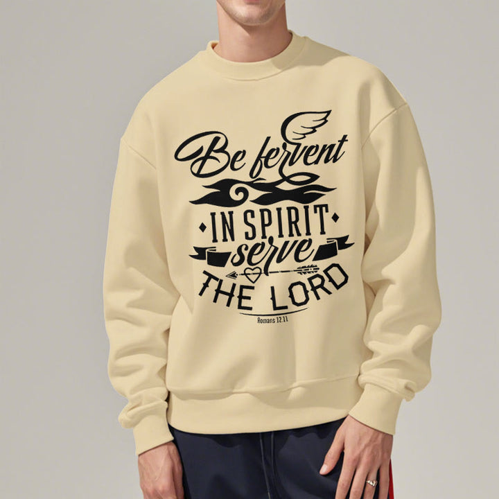 Christianartworkshop Moderner Stil Be Fervent In Spirit Fleece-gefüttertes Polyester-Sweatshirt - image 13