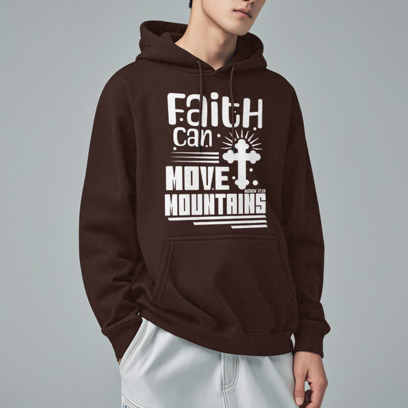 Christianartworkshop Moderner Stil Faith Can Move Mountains Fleece-gefütterter Polyester-Kapuzenpullover