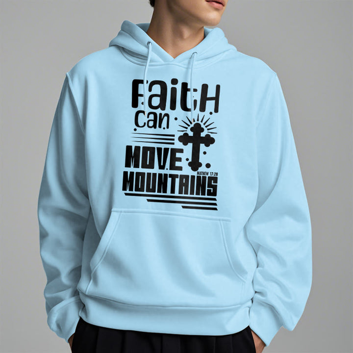 Christianartworkshop Moderner Stil Faith Can Move Mountains Fleece-gefütterter Polyester-Kapuzenpullover