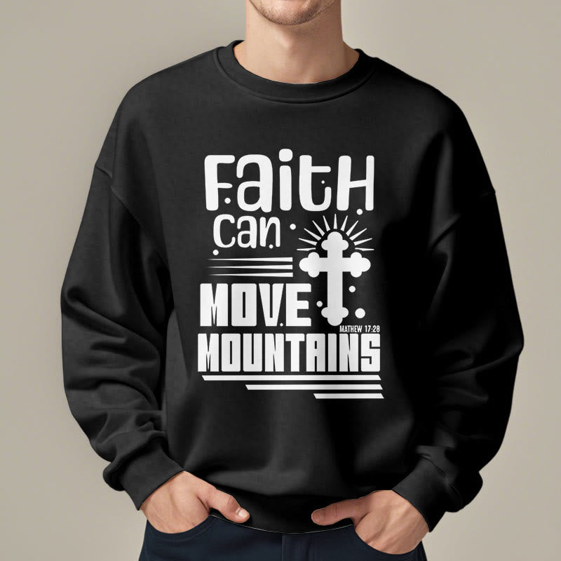 Christianartworkshop Moderner Stil Faith Can Move Mountains Polyester-Sweatshirt mit Fleecefutter