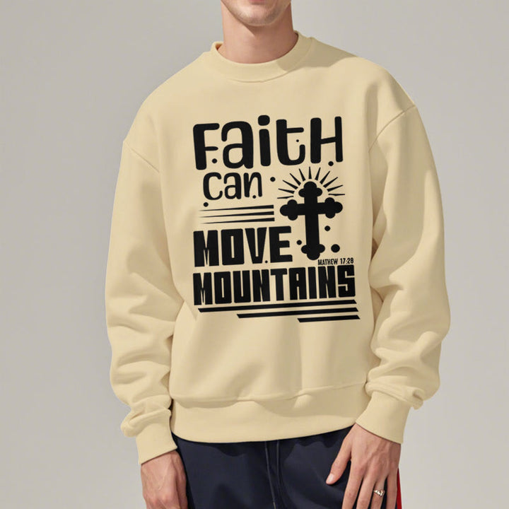 Christianartworkshop Moderner Stil Faith Can Move Mountains Polyester-Sweatshirt mit Fleecefutter