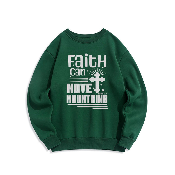 Christianartworkshop Moderner Stil Faith Can Move Mountains Polyester-Sweatshirt mit Fleecefutter