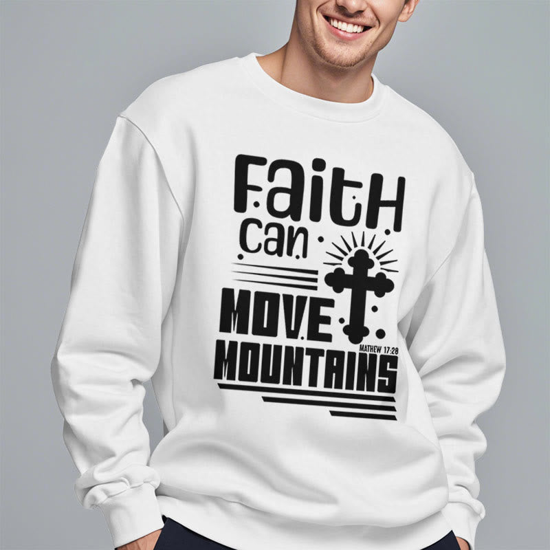 Christianartworkshop Moderner Stil Faith Can Move Mountains Polyester-Sweatshirt mit Fleecefutter