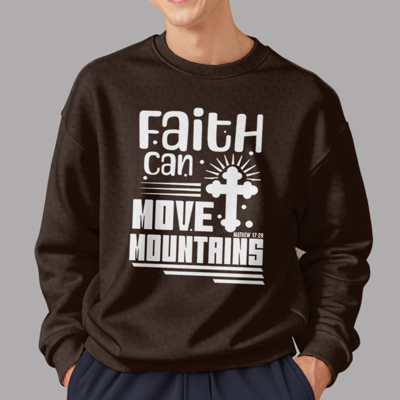 Christianartworkshop Moderner Stil Faith Can Move Mountains Polyester-Sweatshirt mit Fleecefutter