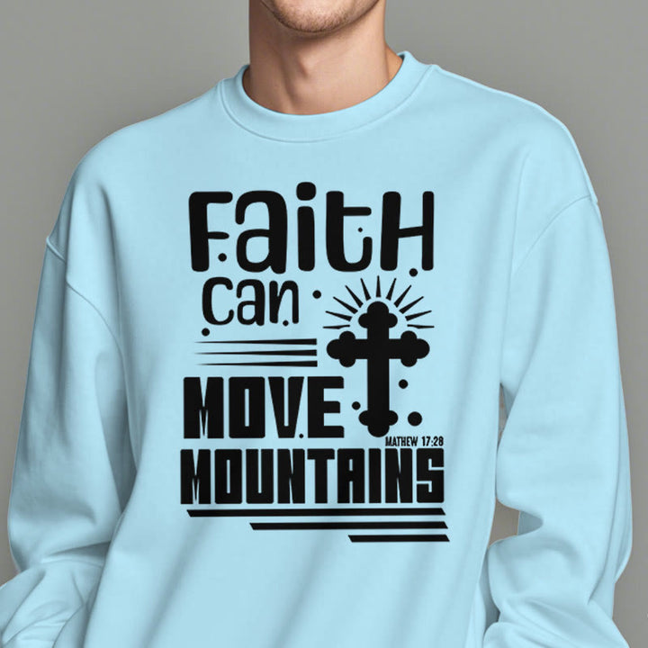 Christianartworkshop Moderner Stil Faith Can Move Mountains Polyester-Sweatshirt mit Fleecefutter