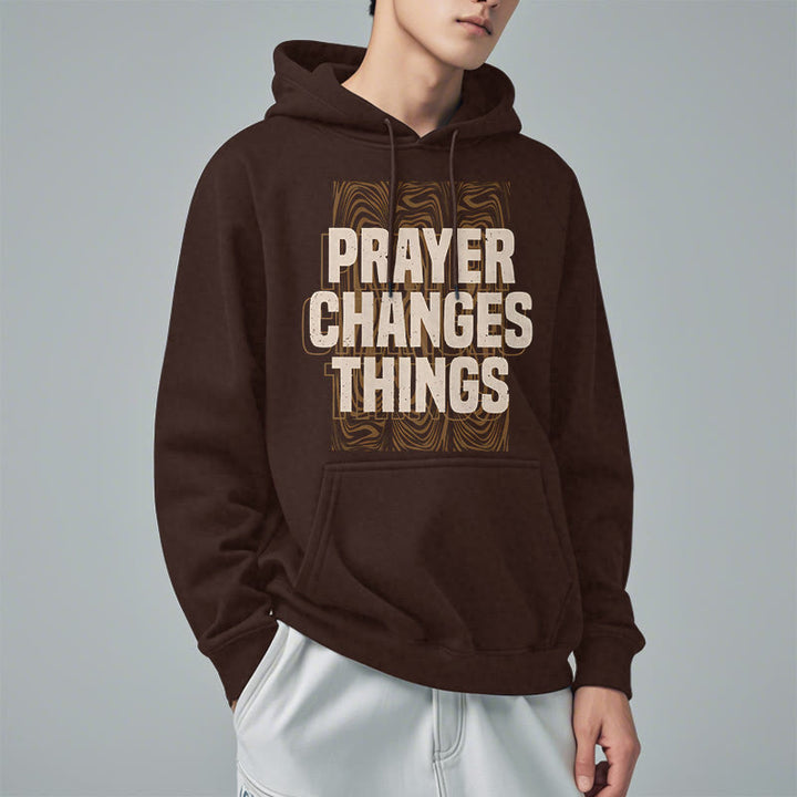 Christianartworkshop Moderner Stil „Prayer Changes Things“ Fleecegefütterter Polyester-Kapuzenpullover