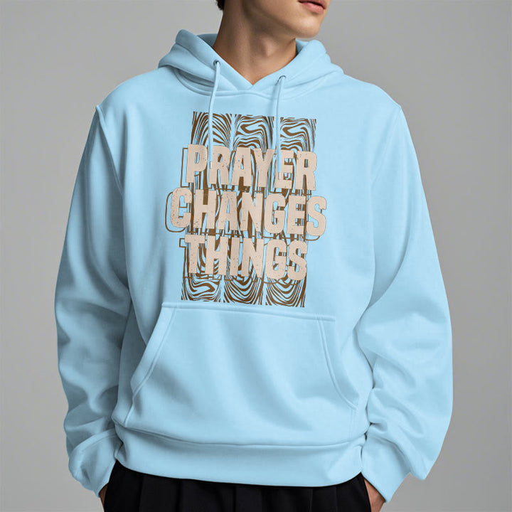 Christianartworkshop Moderner Stil „Prayer Changes Things“ Fleecegefütterter Polyester-Kapuzenpullover