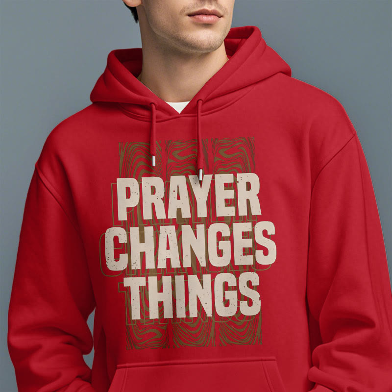 Christianartworkshop Moderner Stil „Prayer Changes Things“ Fleecegefütterter Polyester-Kapuzenpullover