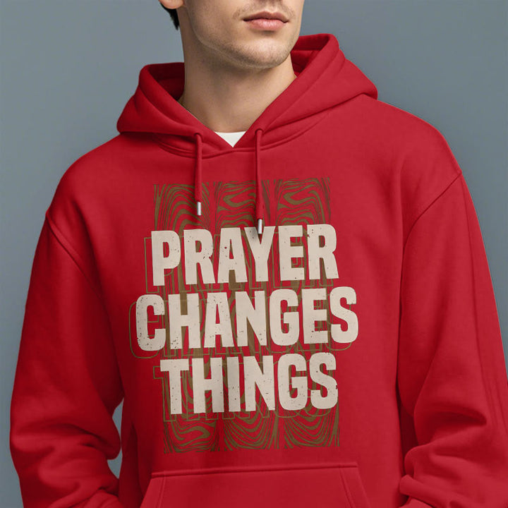 Christianartworkshop Moderner Stil „Prayer Changes Things“ Fleecegefütterter Polyester-Kapuzenpullover