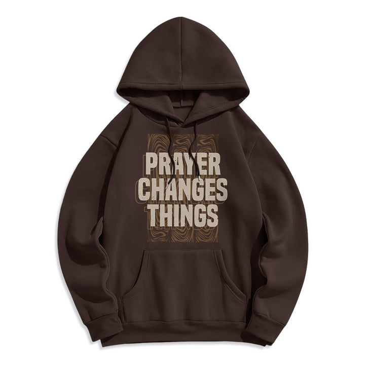 Christianartworkshop Moderner Stil „Prayer Changes Things“ Fleecegefütterter Polyester-Kapuzenpullover