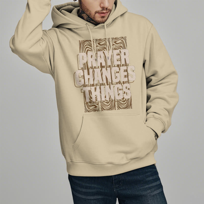 Christianartworkshop Moderner Stil „Prayer Changes Things“ Fleecegefütterter Polyester-Kapuzenpullover
