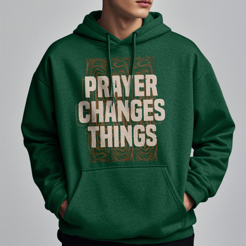Christianartworkshop Moderner Stil „Prayer Changes Things“ Fleecegefütterter Polyester-Kapuzenpullover