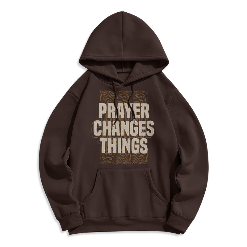 Christianartworkshop Moderner Hoodie „Gebet verändert Dinge“ – Fleecegefüttertes Polyester - Braun - 2XL - image 15