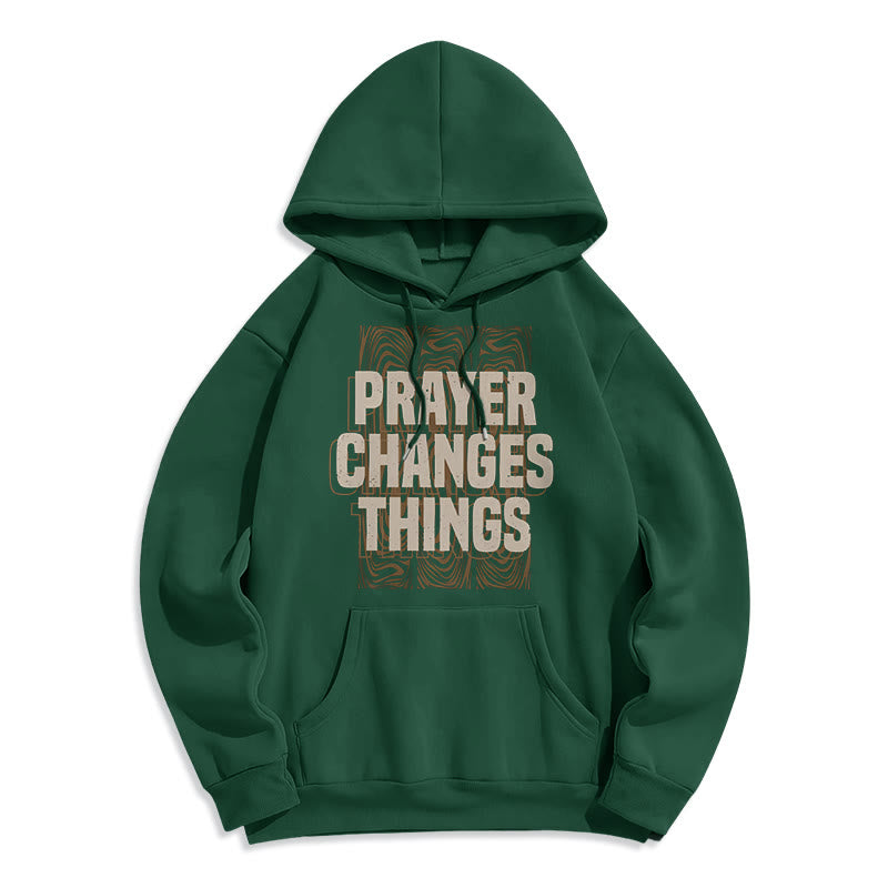 Christianartworkshop Moderner Stil „Prayer Changes Things“ Fleecegefütterter Polyester-Kapuzenpullover