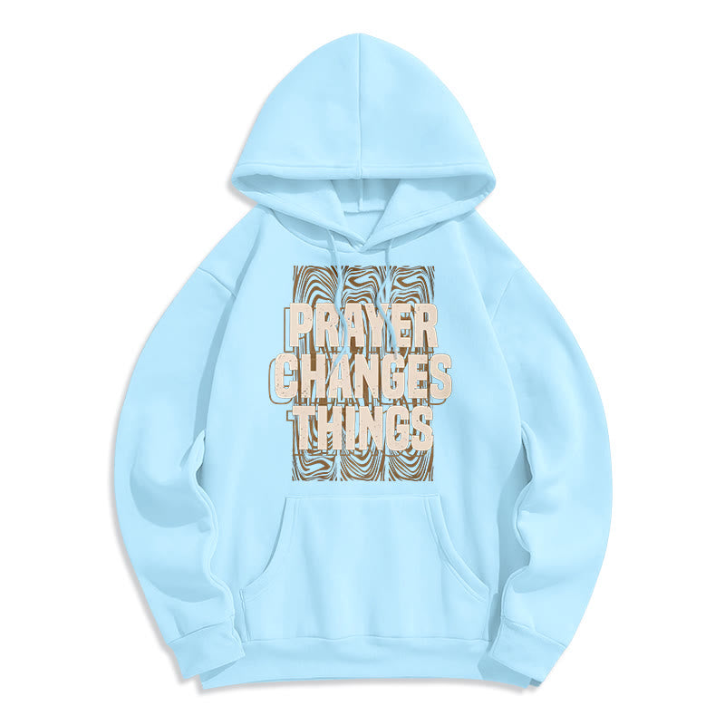 Christianartworkshop Moderner Stil „Prayer Changes Things“ Fleecegefütterter Polyester-Kapuzenpullover
