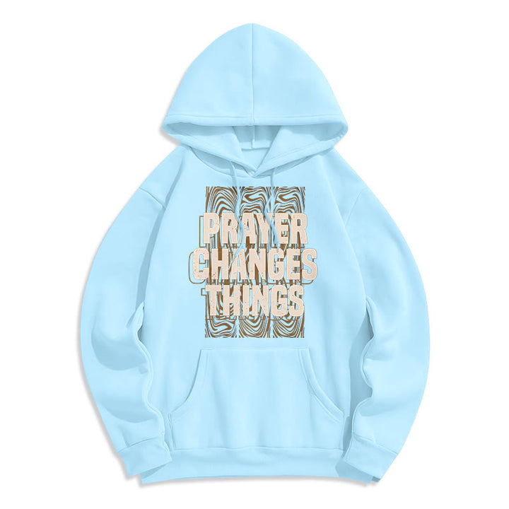 Christianartworkshop Moderner Stil „Prayer Changes Things“ Fleecegefütterter Polyester-Kapuzenpullover