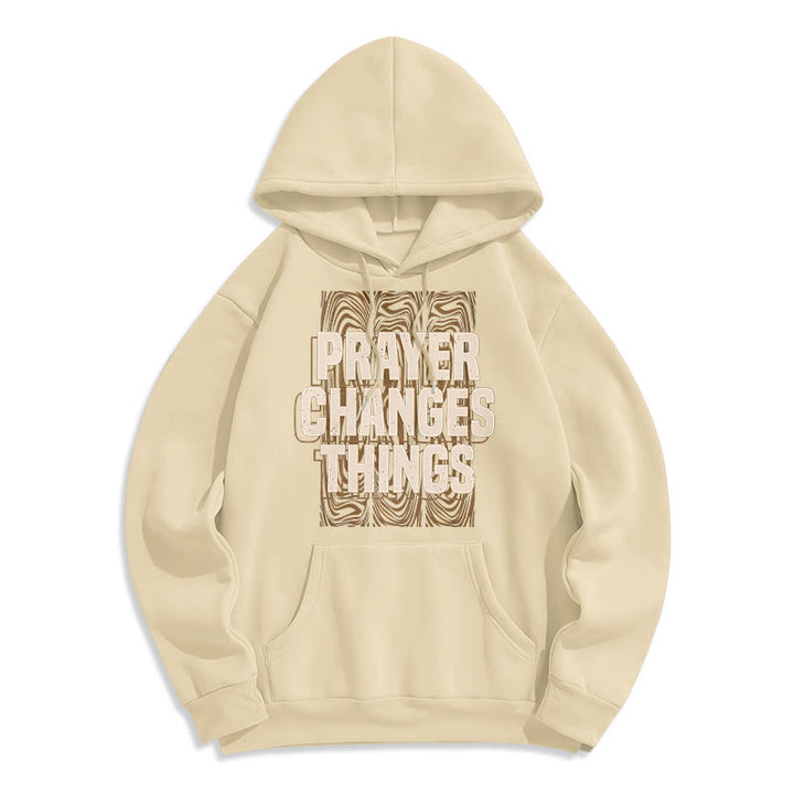 Christianartworkshop Moderner Hoodie „Gebet verändert Dinge“ – Fleecegefüttertes Polyester - Beige - 2XL - image 10