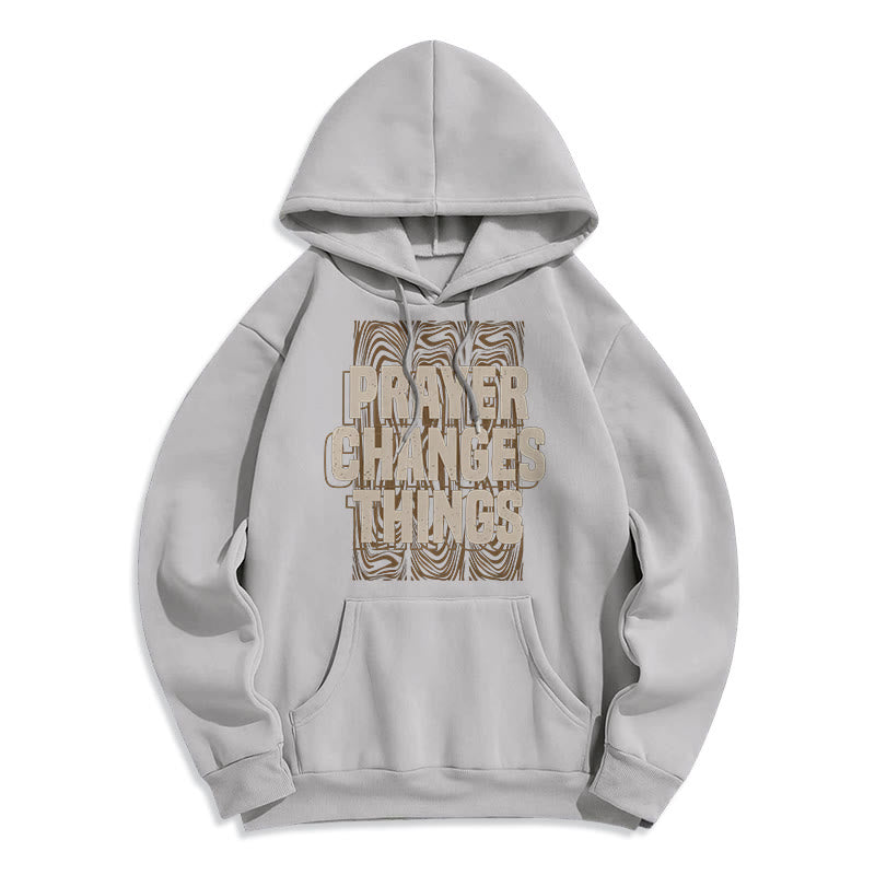 Christianartworkshop Moderner Stil „Prayer Changes Things“ Fleecegefütterter Polyester-Kapuzenpullover