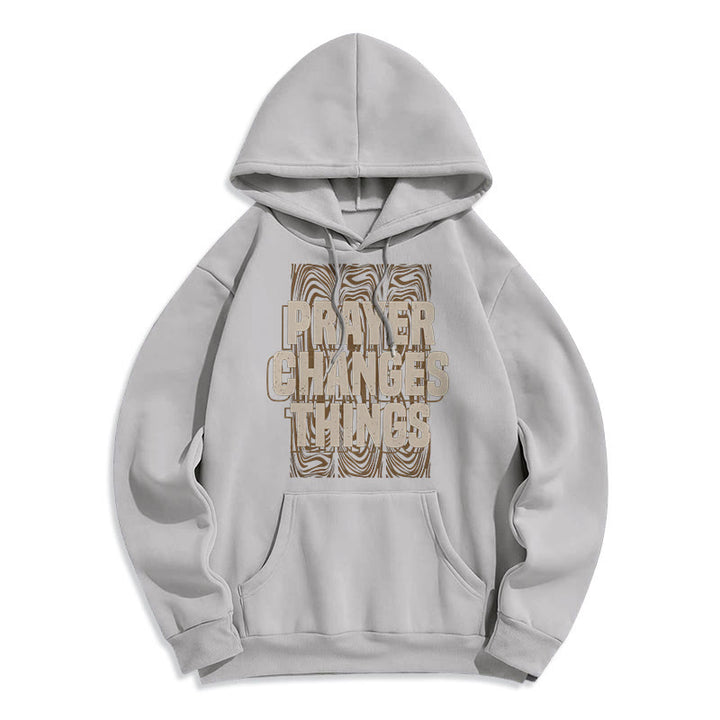 Christianartworkshop Moderner Stil „Prayer Changes Things“ Fleecegefütterter Polyester-Kapuzenpullover