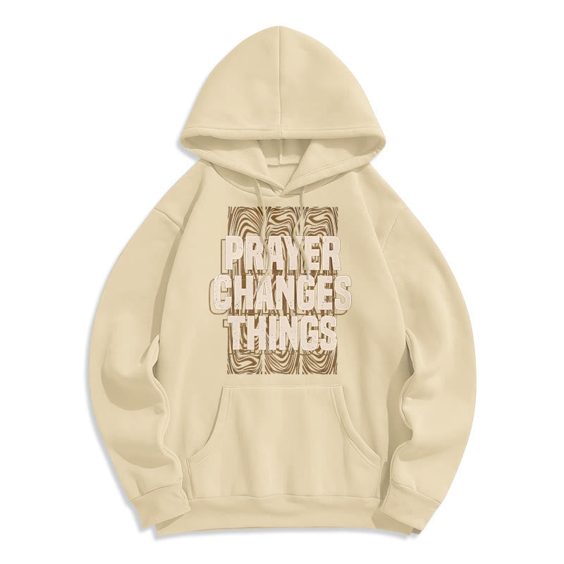 Christianartworkshop Moderner Stil „Prayer Changes Things“ Fleecegefütterter Polyester-Kapuzenpullover