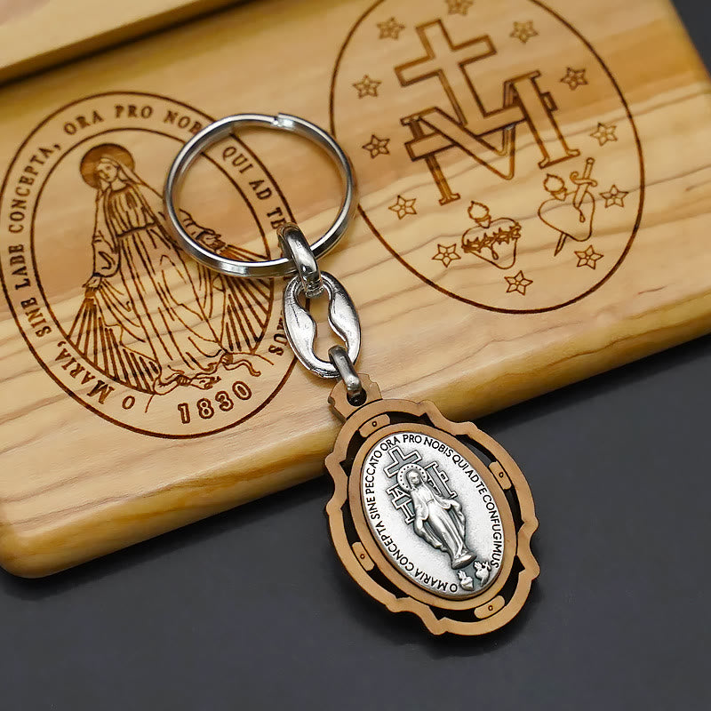 Christianartworkshop Klassischer Stil Andachts-Rosenkranz-Set aus Olivenholz mit der Jungfrau Maria