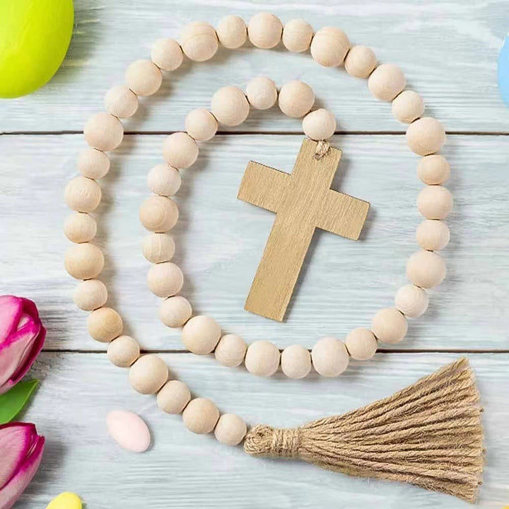 Christianartworkshop Klassischer rustikaler Stil, Kreuzquaste, Holzperlen-Dekorationen