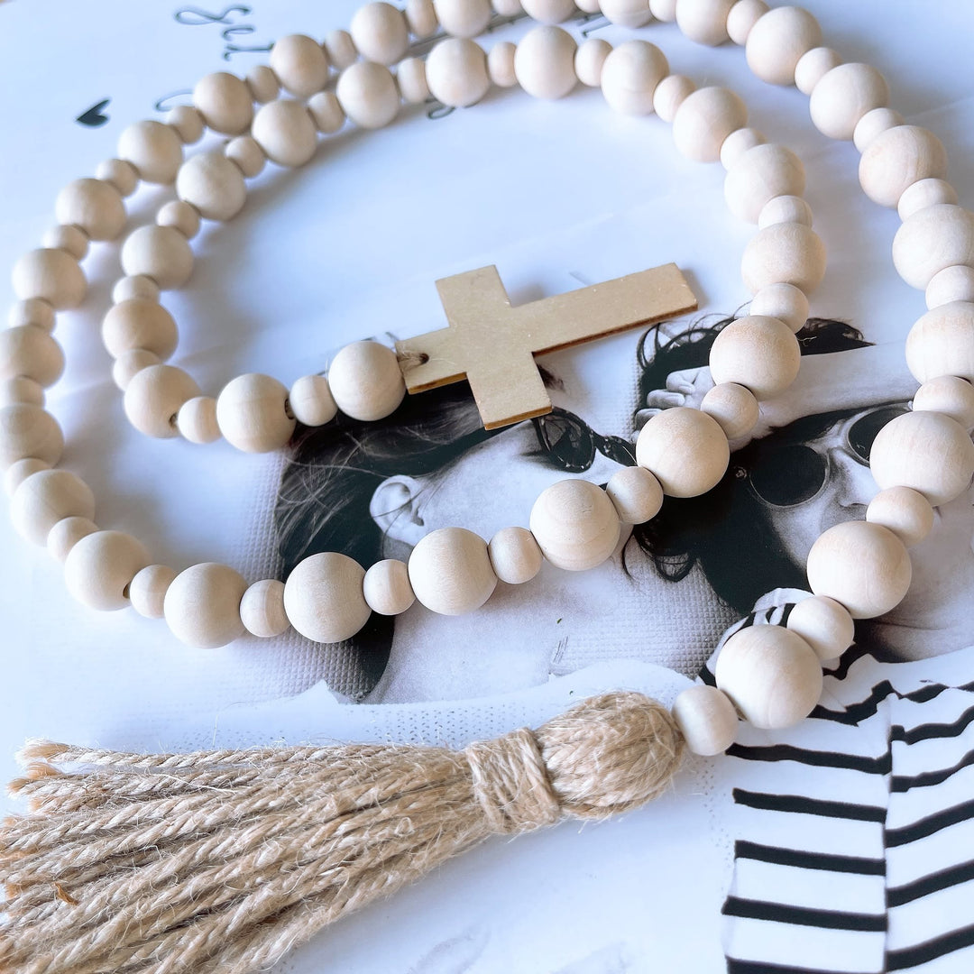 Christianartworkshop Klassischer rustikaler Stil, Kreuzquaste, Holzperlen-Dekorationen