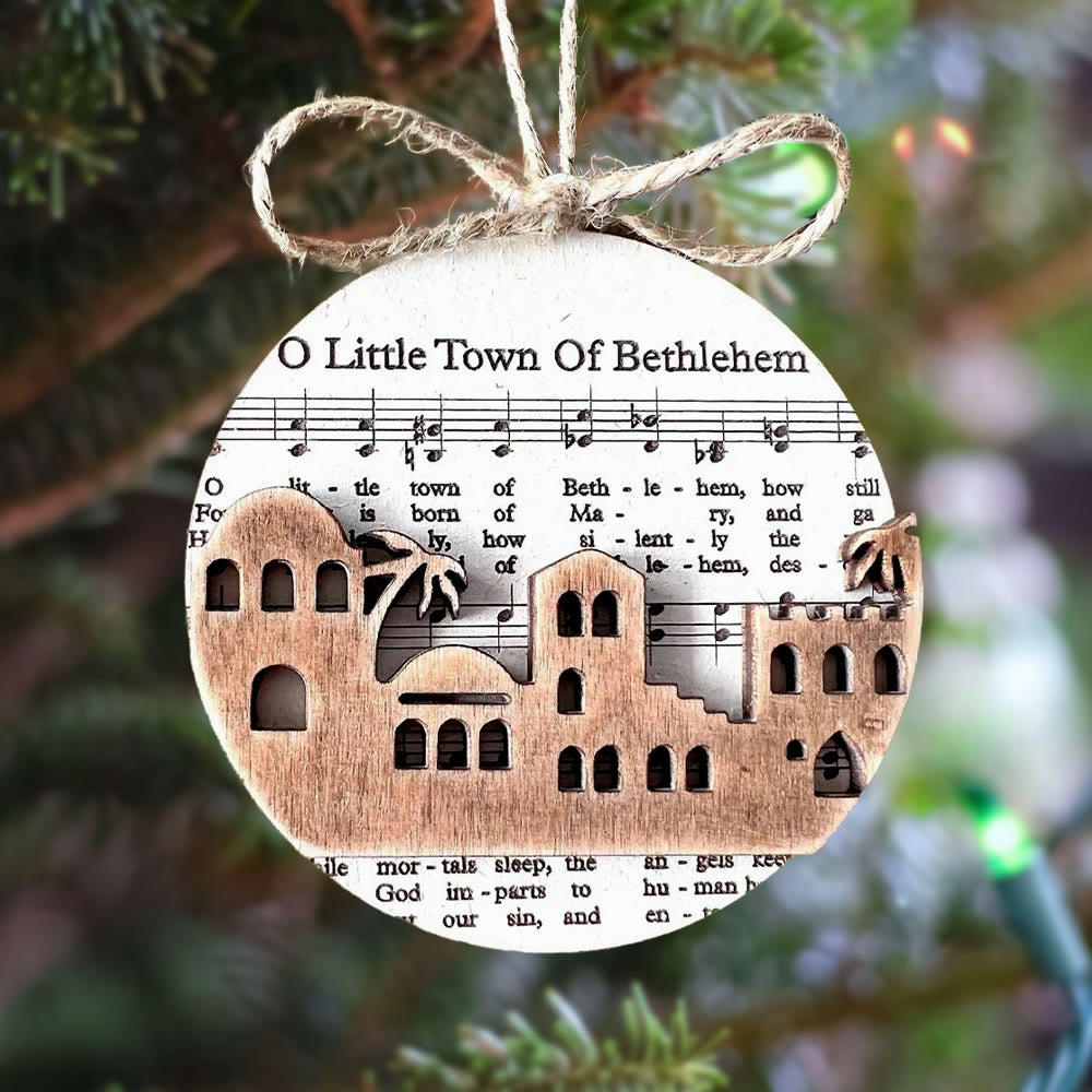Christianartworkshop Weihnachtskrippen-Ornamente aus Holz im rustikalen Stil, 5 Stück - Stil D - image 8