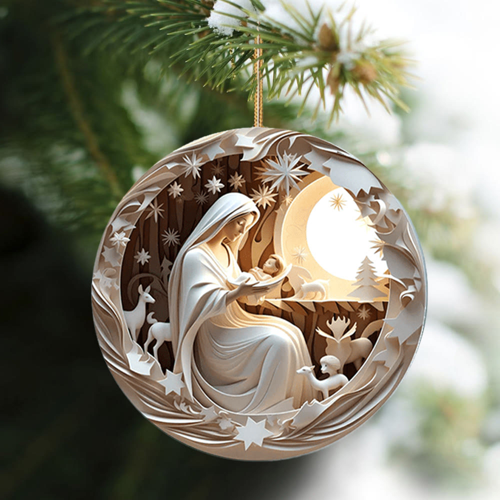 Christianartworkshop Skulpturaler Stil Krippe Weihnachten Hängende Ornamente A - Keramik - image 0