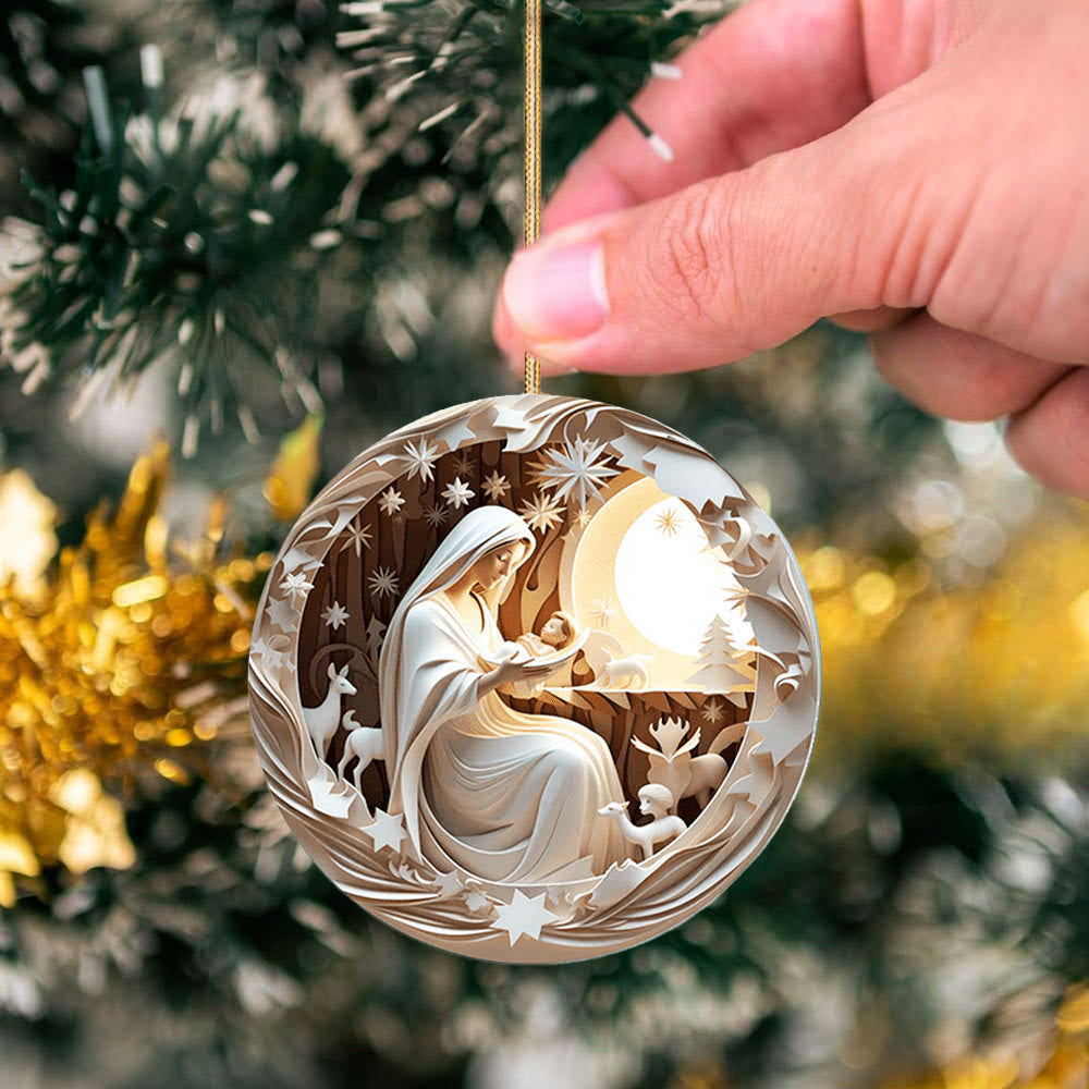 Christianartworkshop Skulpturaler Stil Krippe Weihnachten Hängende Ornamente A - image 1
