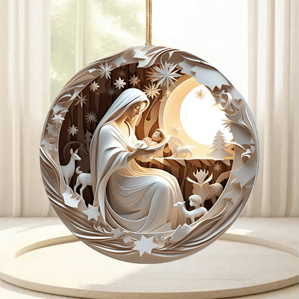 Christianartworkshop Skulpturaler Stil Krippe Weihnachten Hängende Ornamente A - image 4
