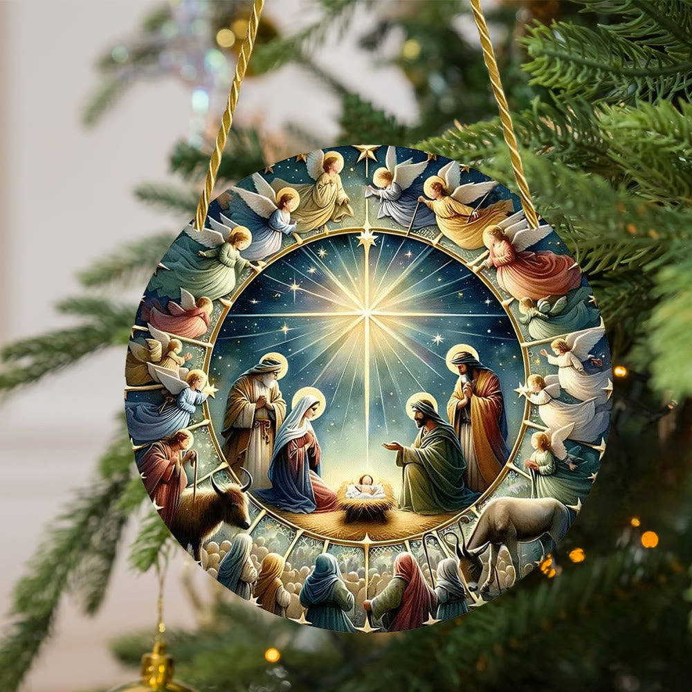 Christianartworkshop Stile Engel Krippe bunte hängende Ornamente A - Weihnachtskrippe - image 0