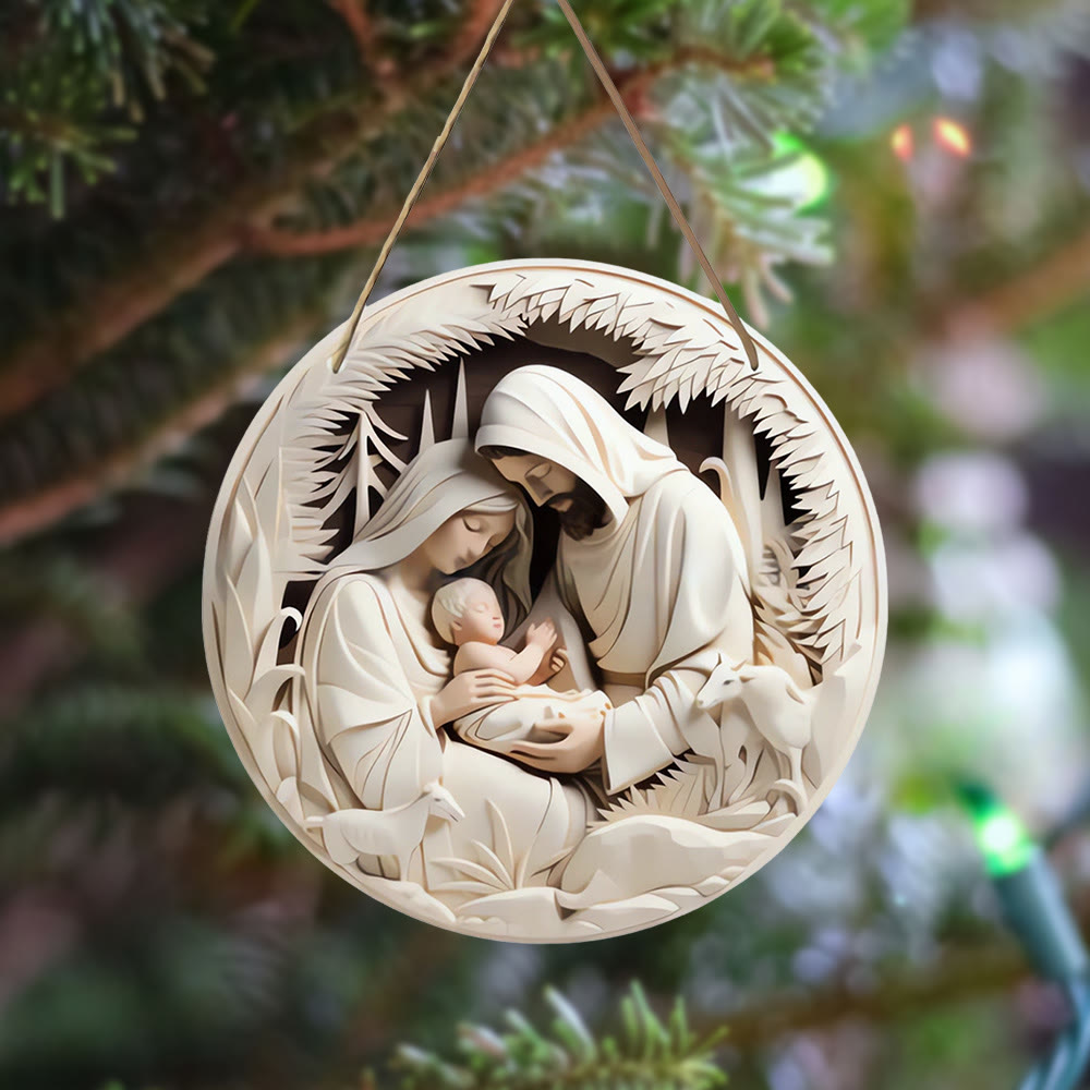 Christianartworkshop Realistische Skulptur Stile Heilige Familie Krippe Hängende Ornamente B - Weihnachtskrippe - image 0