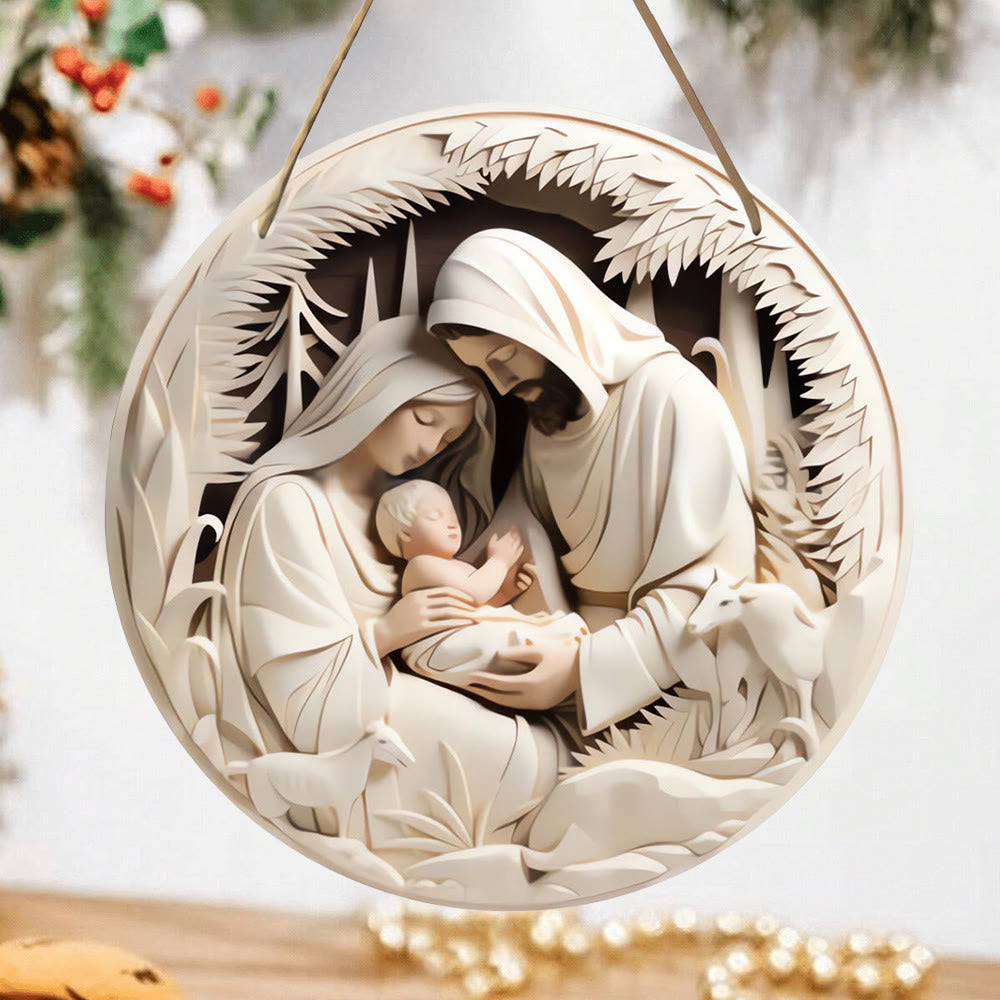 Christianartworkshop Realistische Skulptur Stile Heilige Familie Krippe Hängende Ornamente B - image 1