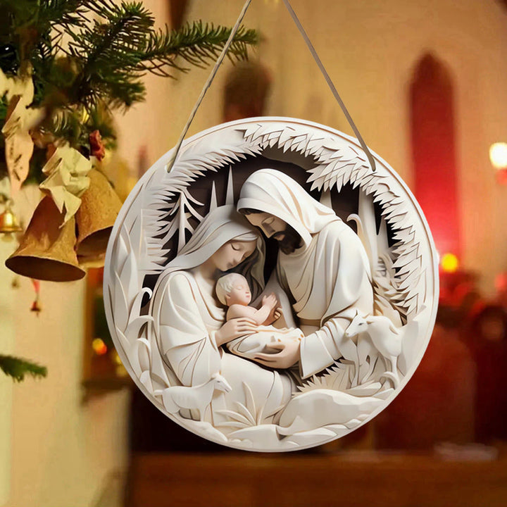 Christianartworkshop Realistische Skulptur Stile Heilige Familie Krippe Hängende Ornamente B - image 2