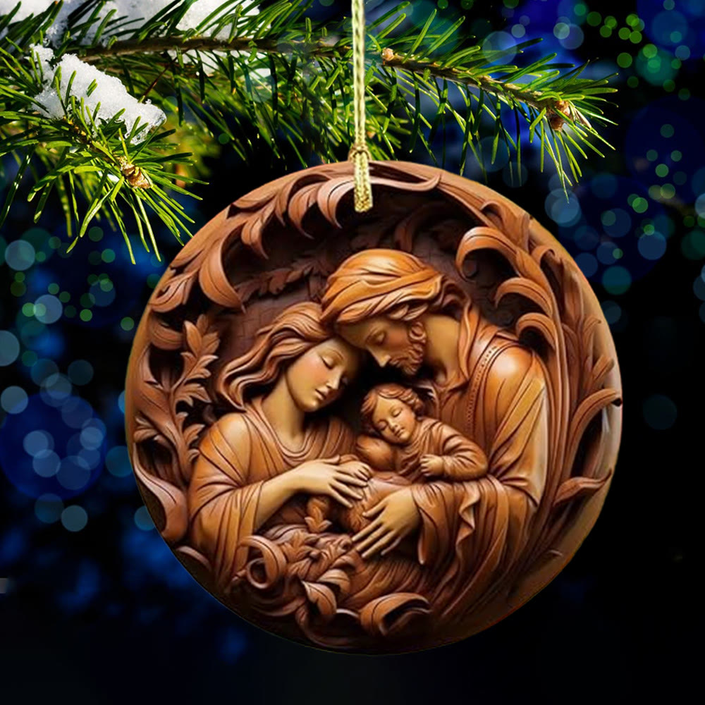 Christianartworkshop Weihnachtskrippe im Retro-Stil, zum Aufhängen, Ornamente A - image 1