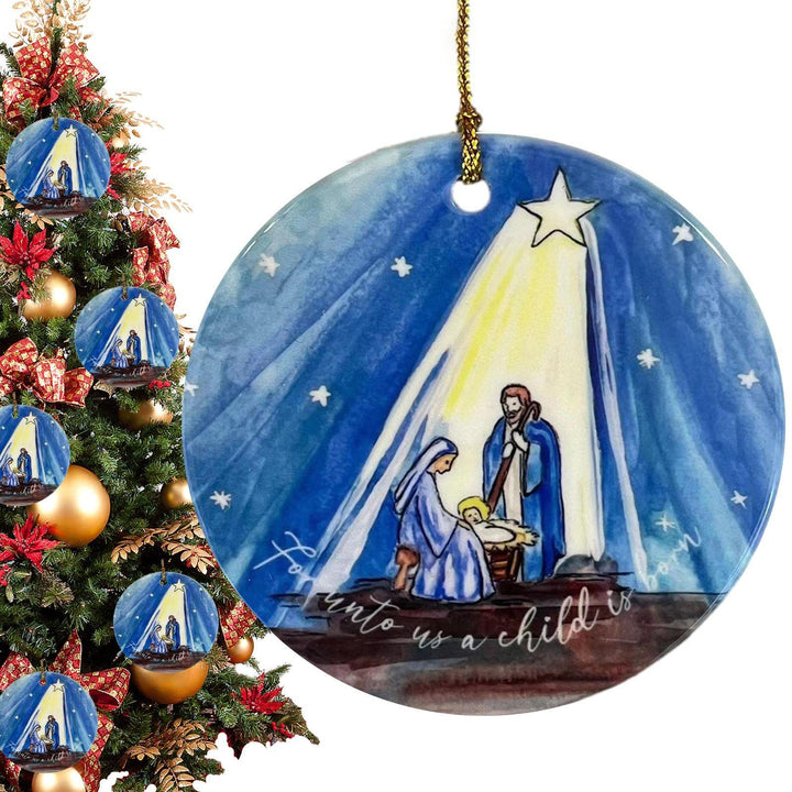 Christianartworkshop Weihnachtskrippe im farbigen Stil, Sternennacht, Acryl, Weihnachtskrippe, Hängeornamente - image 2