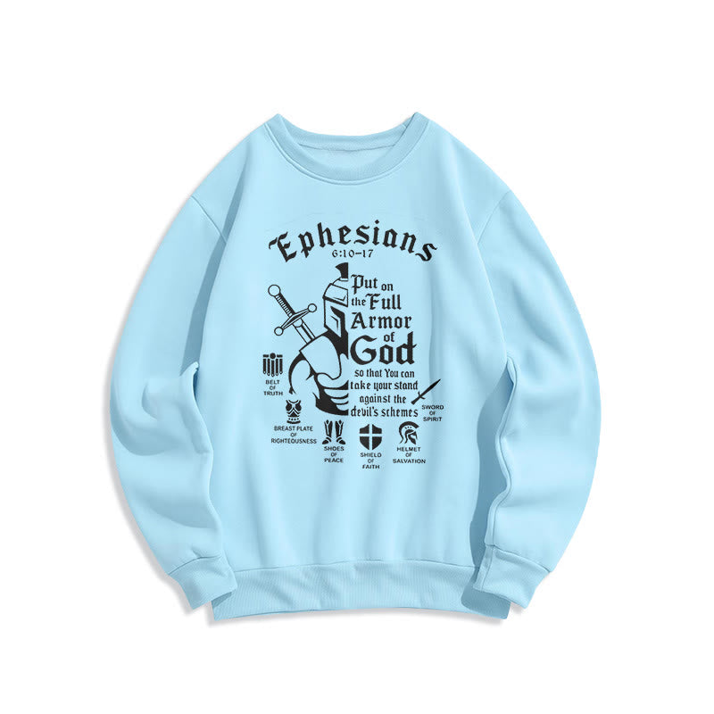 Christianartworkshop Zitat-Stil Volle Rüstung Gottes Fleece-gefüttertes Polyester-Sweatshirt