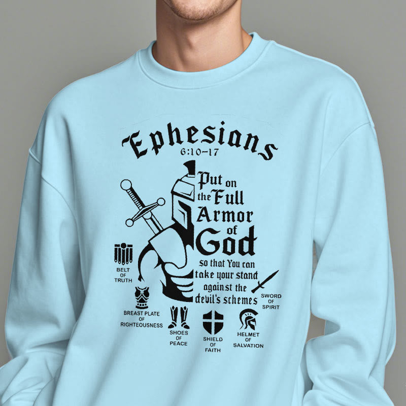 Christianartworkshop Zitat-Stil Volle Rüstung Gottes Fleece-gefüttertes Polyester-Sweatshirt - image 28