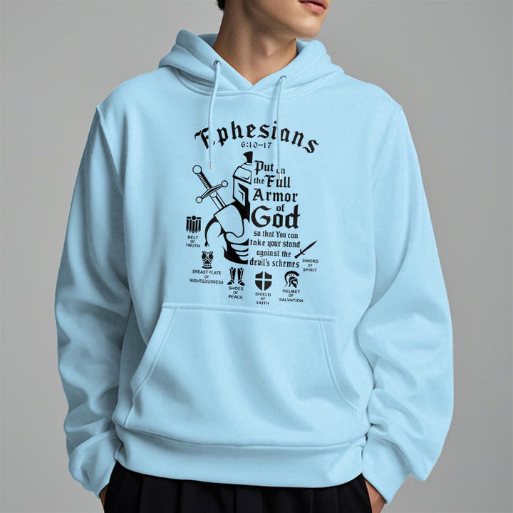 Christianartworkshop Zitat-Stil Volle Rüstung Gottes Fleece-gefütterter Polyester-Kapuzenpullover