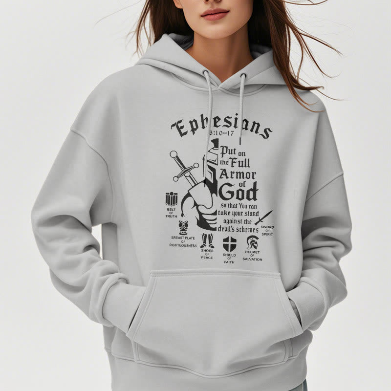 Christianartworkshop Zitat-Stil Vollrüstung Gottes Fleece-gefütterter Polyester-Hoodie - image 33