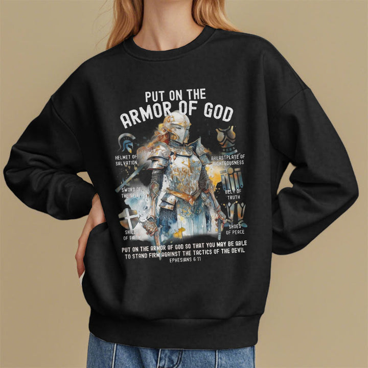 Christianartworkshop Farbiges Sweatshirt „Zieh die Rüstung Gottes an“ aus Fleece gefüttertem Polyester - image 8