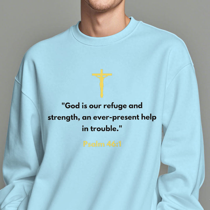 Christianartworkshop Klassischer Stil Gott ist unsere Zuflucht und Stärke Fleece-gefüttertes Polyester-Sweatshirt