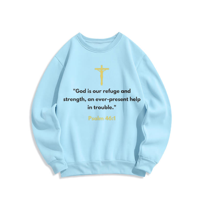 Christianartworkshop Klassischer Stil Gott ist unsere Zuflucht und Stärke Fleece-gefüttertes Polyester-Sweatshirt