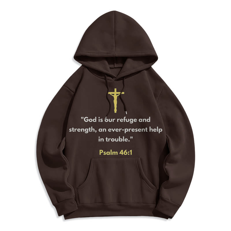 Christianartworkshop Klassischer Hoodie „Gott ist unsere Zuflucht und Stärke“ – Fleecegefüttert, Polyester - Braun - 2XL - image 15